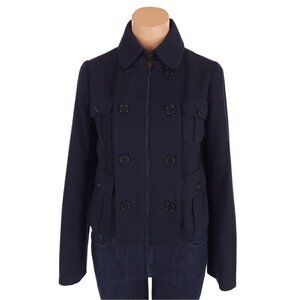 Aspesi Wool Blend Cropped Jacket Size 40 US S Womens Navy $740
